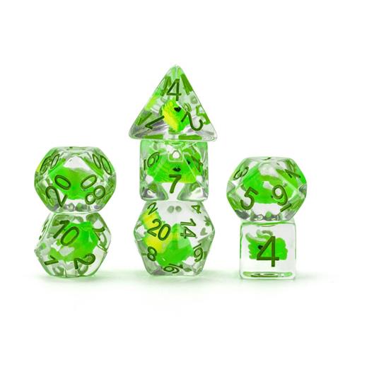 FanRoll - Dragon Storm Inclusion Dice Set - Green Dragon (7) - 2