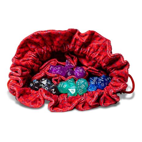 FanRoll - Dragon Storm Dice bag with compartments - Red Dragon Scales - 2