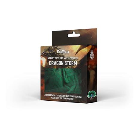 FanRoll - Dragon Storm Dice bag with compartments - Green Dragon Scales