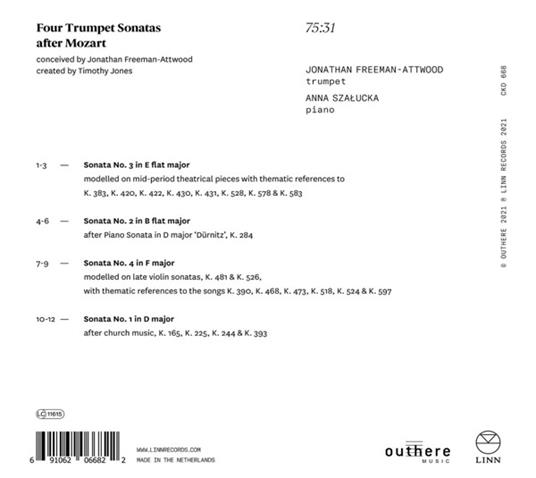 Four Trumpet Sonatas After Mozart - CD Audio di Jonathan Freeman-Attwood,Timothy Jones - 2