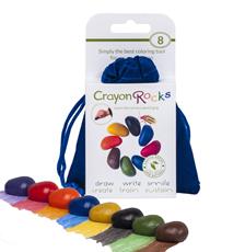 Giocattolo Crayon Rocks 8 pietre colorate in un sacchetto di velluto CreativaMente