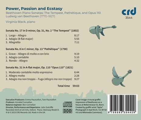 Power, Passion & Ecstasy - Beethoven Piano Sonatas - CD Audio di Virginia Black - 2