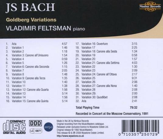 Variazioni Goldberg - CD Audio di Johann Sebastian Bach - 2