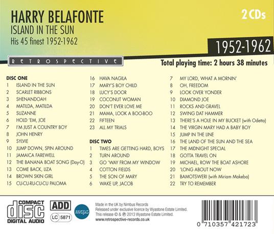 Island in the Sun - CD Audio di Harry Belafonte - 2