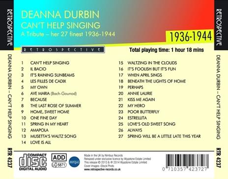 Can't Help Singing - CD Audio di Deanna Durbin - 2