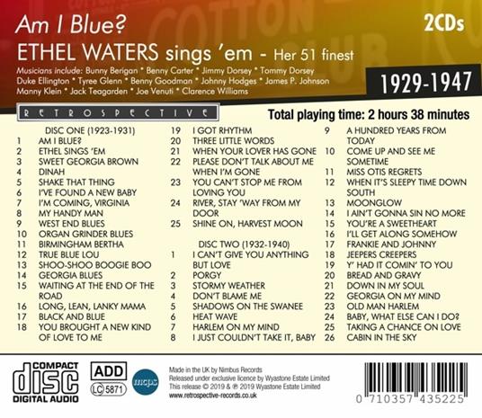 Am I Blue? - CD Audio di Ethel Waters - 2