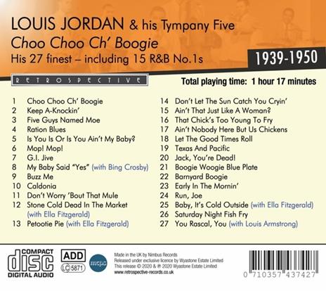 Choo Choo Ch'Boogie - CD Audio di Louis Jordan - 2