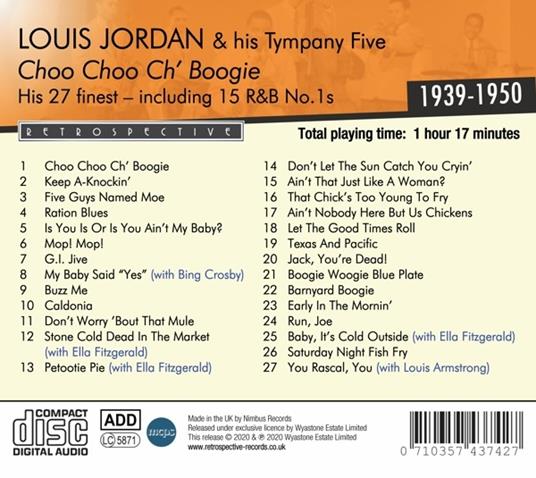 Choo Choo Ch'Boogie - CD Audio di Louis Jordan - 2