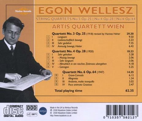 Quartetti per archi - CD Audio di Egon Wellesz - 2