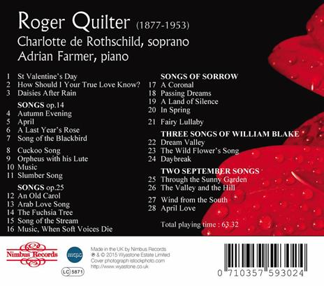 Songs - CD Audio di Roger Quilter - 2