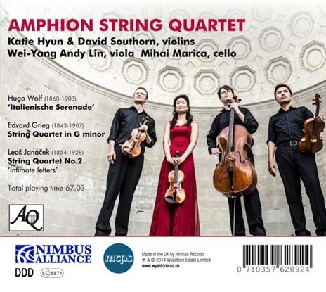 Quartetti per archi - CD Audio di Edvard Grieg,Leos Janacek,Hugo Wolf,Amphion String Quartet - 2