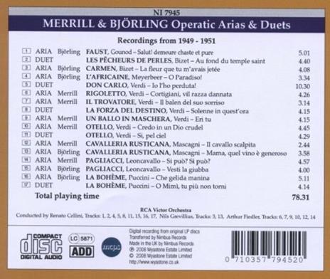 Arie d'opera e duetti - CD Audio di Jussi Björling,Robert Merrill - 2