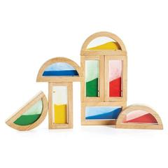 Blocchi di Legno con Sabbia Colorata 8 Pezzi