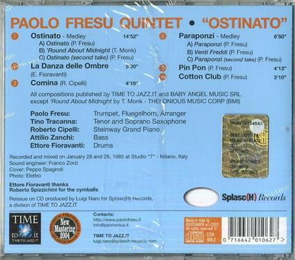 Ostinato - CD Audio di Paolo Fresu