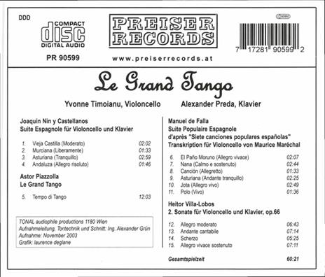 Le grand tango - CD Audio di Joaquin Nin - 2