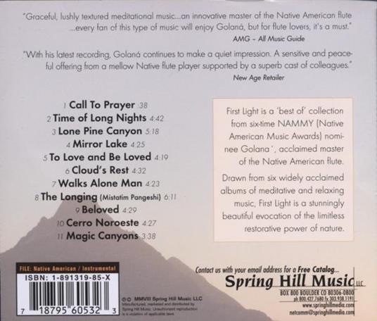 First Light. The Best Of Golaná - CD Audio di Golaná - 2