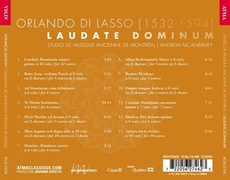 Laudate Dominum - CD Audio di Orlando Di Lasso - 2