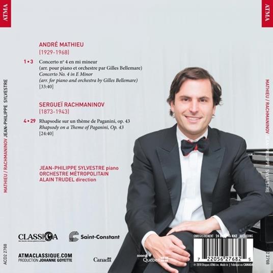Concerto / Rhapsody - CD Audio di Sergei Rachmaninov,André Mathieu,Jean-Philippe Sylvestre - 2