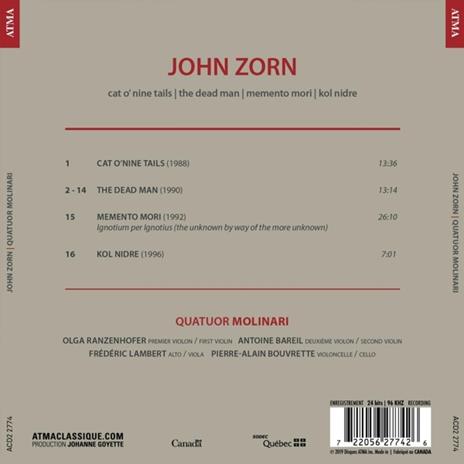 Cat O'Nine Tails, Dead Man, Memento Mori, Kol Nidre - CD Audio di John Zorn - 2
