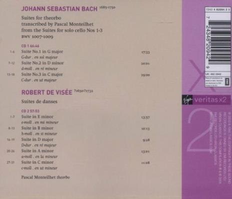 Suites per tiorba (Serie Veritas) - CD Audio di Johann Sebastian Bach,Robert de Visée,Pascal Monteilhet - 2