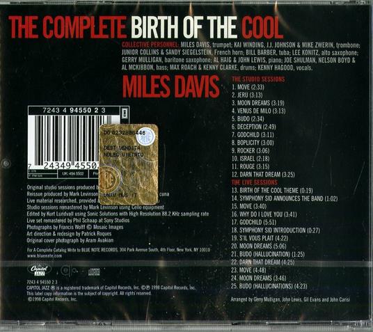 The Complete Birth of the Cool - CD Audio di Miles Davis - 2
