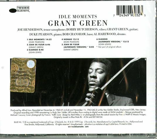 Idle Moments (Rudy Van Gelder) - CD Audio di Grant Green - 2