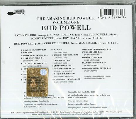 The Amazing Bud Powell vol.1 (Rudy Van Gelder) - CD Audio di Bud Powell - 2