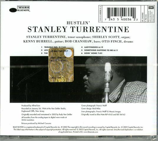 Hustlin' (Rudy Van Gelder) - CD Audio di Stanley Turrentine - 2