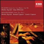 Sonata per due pianoforti op.34B / Trio per pianoforte n.1 - CD Audio di Johannes Brahms,Felix Mendelssohn-Bartholdy,Martha Argerich,Renaud Capuçon,Gautier Capuçon