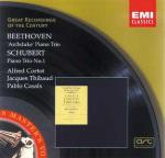 Trio con pianoforte op.97 / Trio con pianoforte n.1 D898 - CD Audio di Ludwig van Beethoven,Franz Schubert,Pablo Casals,Jacques Thibaud,Alfred Cortot