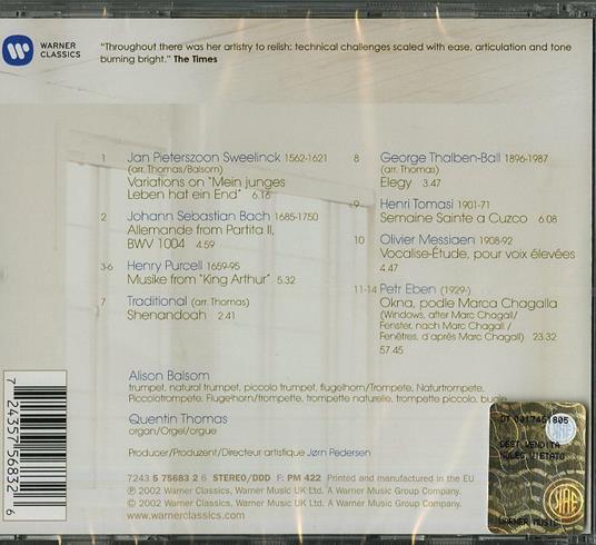 Music for Trumpet and Organ - CD Audio di Alison Balsom - 2