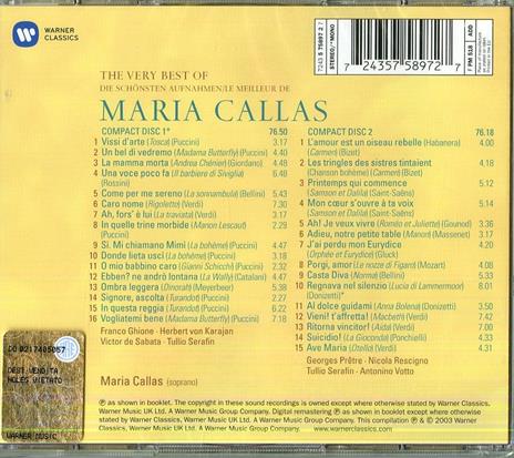 The Very Best of Singers: Maria Callas - CD Audio di Maria Callas - 2