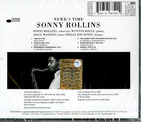 Newk's Time (Rudy Van Gelder) - CD Audio di Sonny Rollins - 2