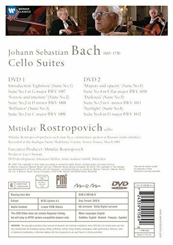 Bach. Suites per violoncello. Rostropovich (2 DVD) - DVD di Johann Sebastian Bach,Mstislav Rostropovich - 2