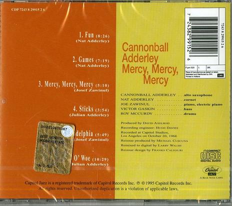 Mercy Mercy Mercy! - CD Audio di Julian Cannonball Adderley - 2