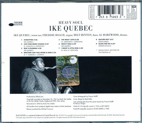 Heavy Soul (Rudy Van Gelder) - CD Audio di Ike Quebec - 2