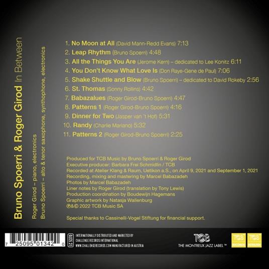 In Between - CD Audio di Bruno - Roger Girod Spoerri - 2