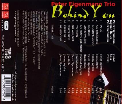 Behind You - CD Audio di Peter Eigenmann