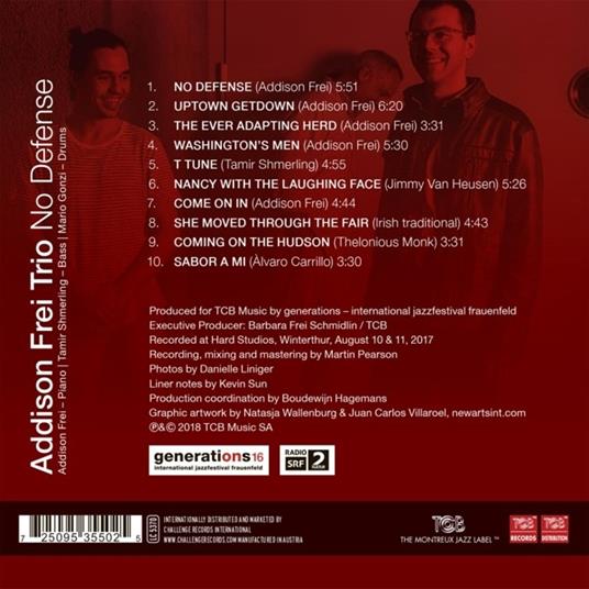 No Defense - CD Audio di Addison -Trio- Frei - 2