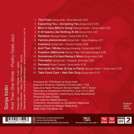 And Then She Wrote Poetry Goes Jazz - CD Audio di Sonja Indin - 2