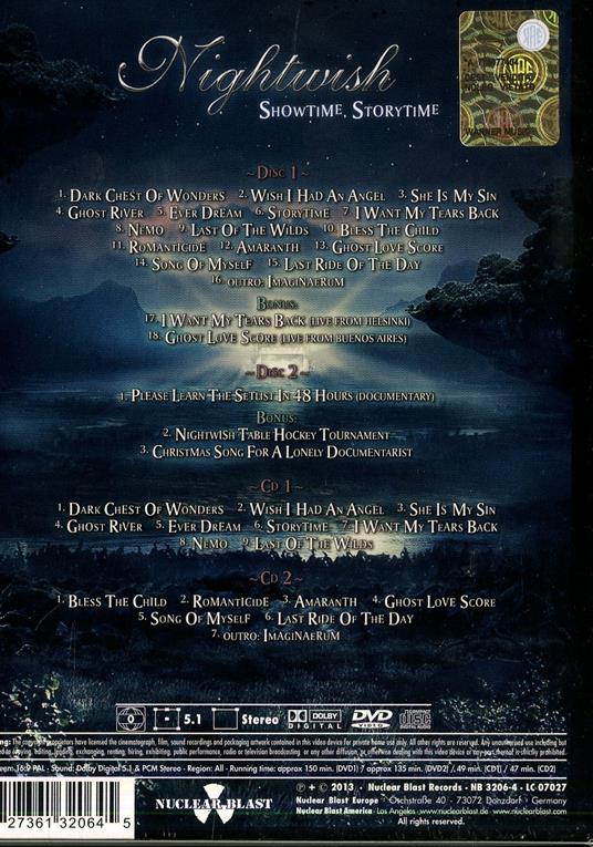 Showtime, Storytime - CD Audio + DVD di Nightwish - 2