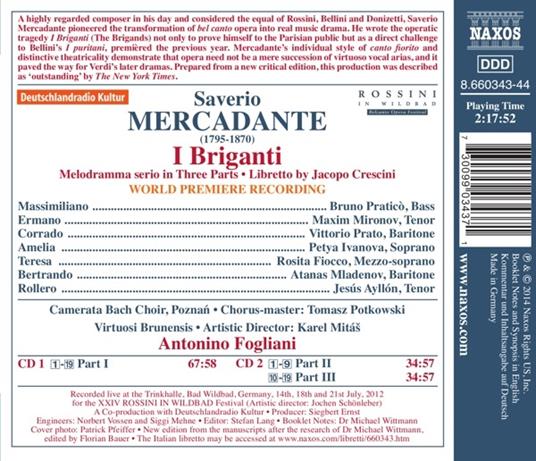 I briganti - CD Audio di Saverio Mercadante - 2