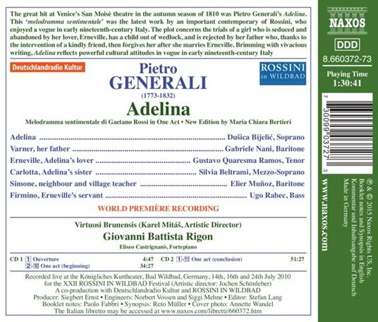 Adelina - CD Audio di Pietro Generali - 2