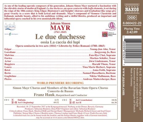 Le Due Duchesse Ossia La Caccia Dei Lupi - CD Audio di Johann Simon Mayr,Franz Hauk - 3