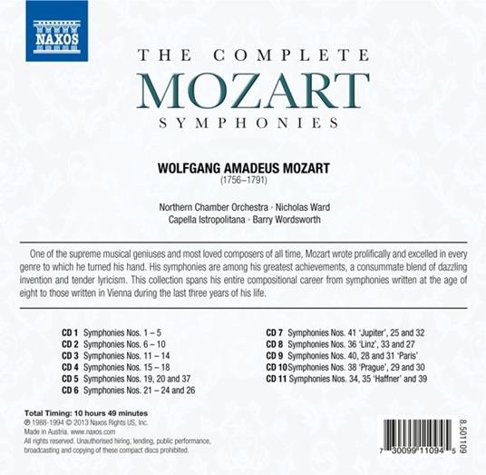 Symphonies - CD Audio di Wolfgang Amadeus Mozart