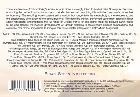 Musica per pianoforte complete - CD Audio di Edvard Grieg - 2
