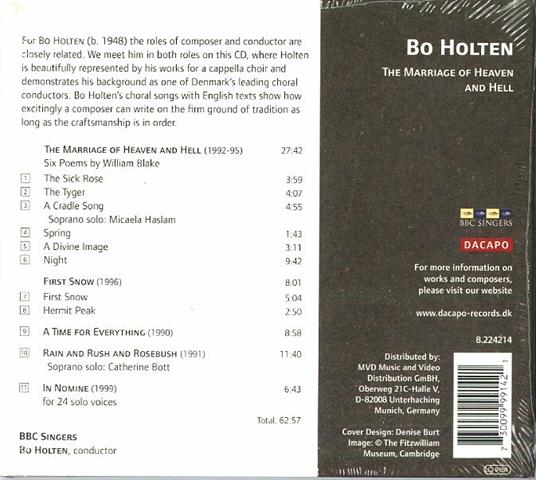 Marriage of Heaven & Hell - CD Audio di Bo Holten - 2
