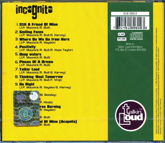 Positivity - CD Audio di Incognito - 2