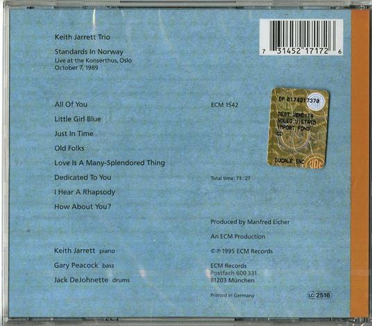 Standards in Norway - CD Audio di Keith Jarrett - 2
