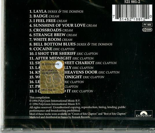 The Cream of Eric Clapton - CD Audio di Eric Clapton - 2